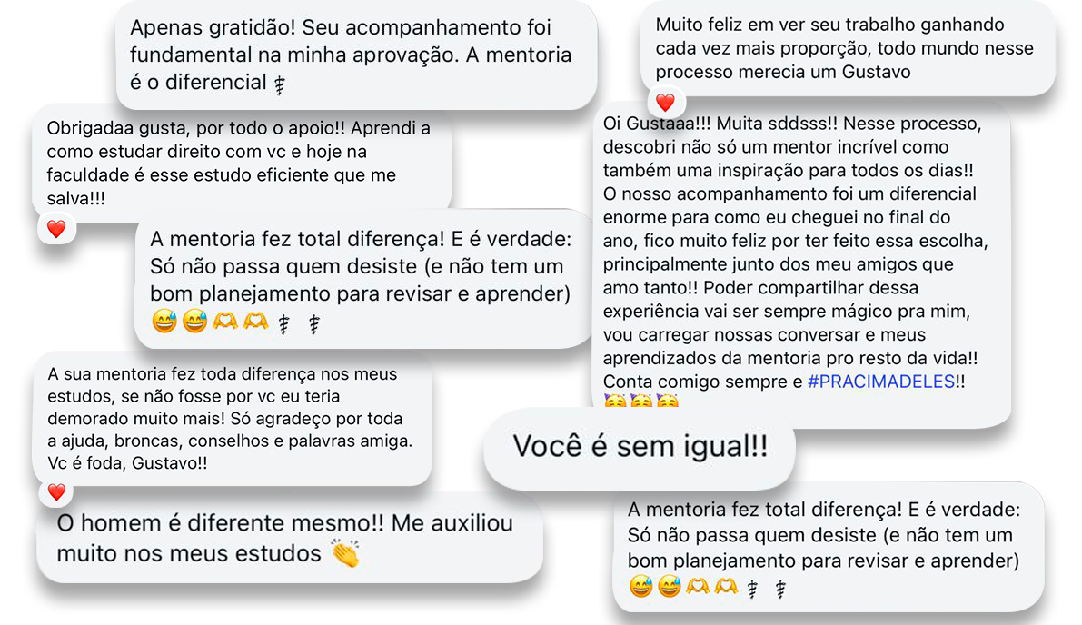 Depoimentos de alunos aprovados na Mentoria MGC